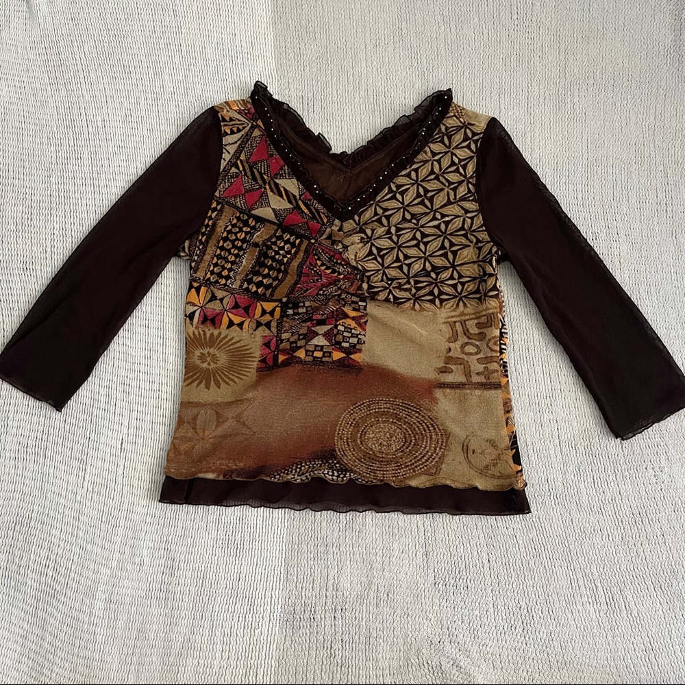 Mesh printed long sleeve